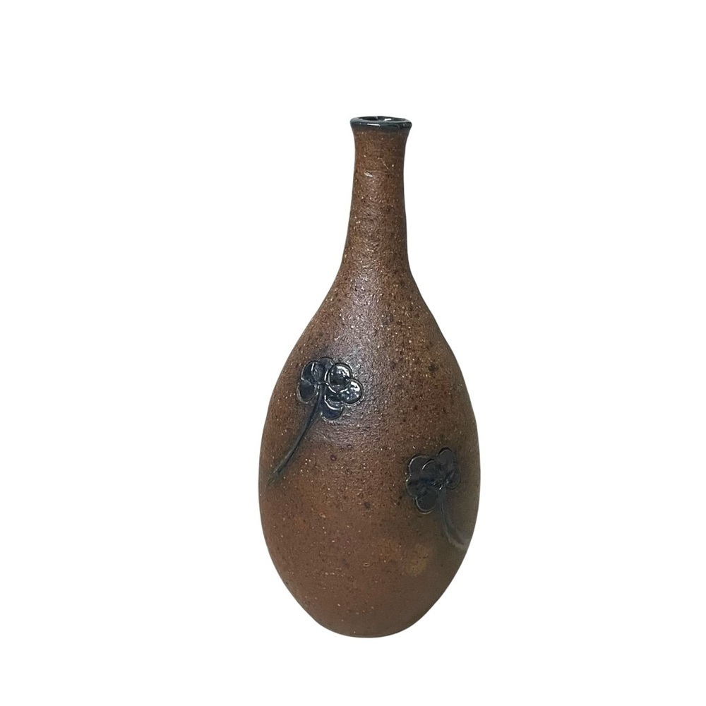 Handmade Ceramic Vase Floral Brown